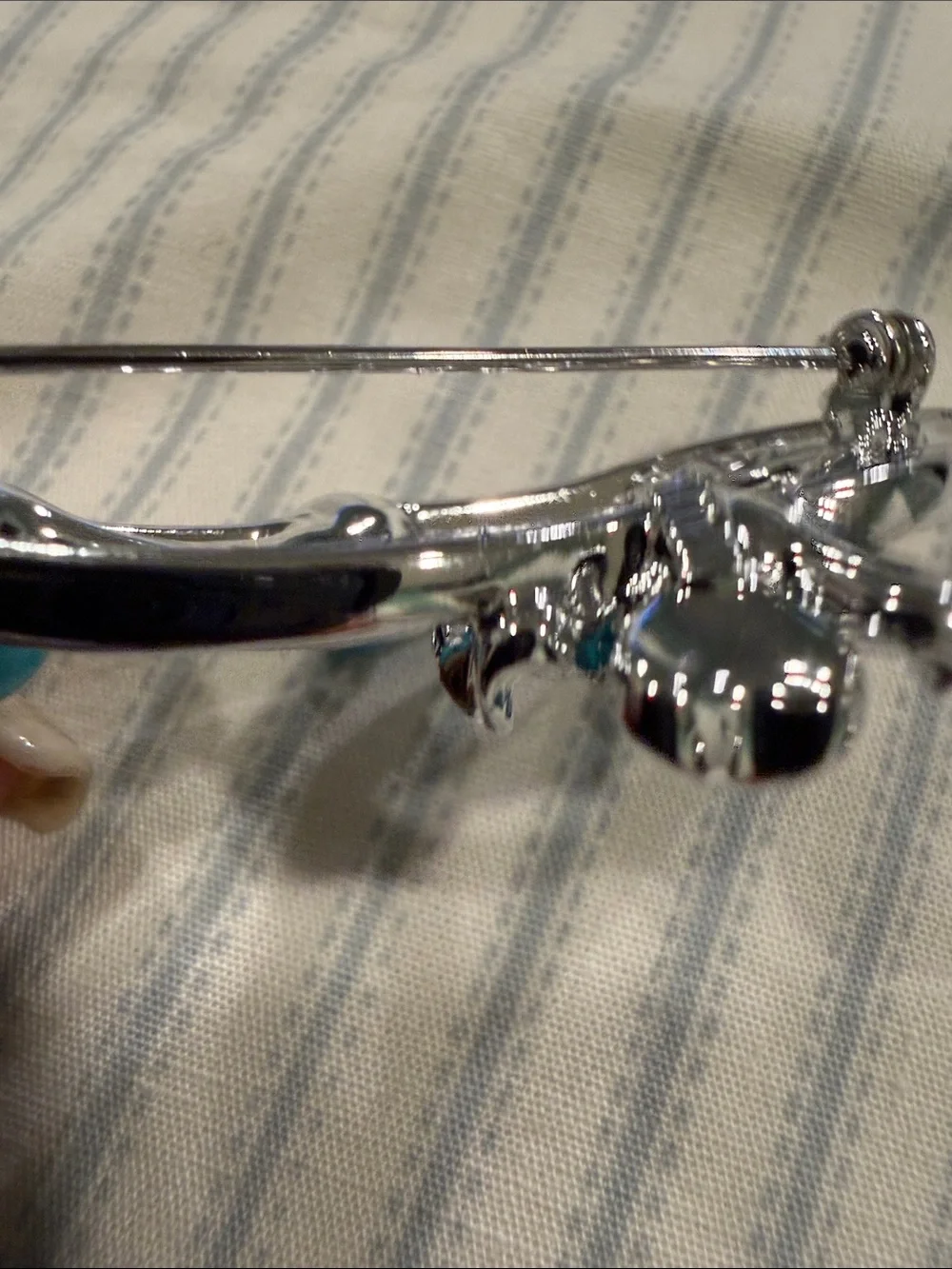 Sarah Coventry Silver-Tone Brooch with Turquoise Cabochons